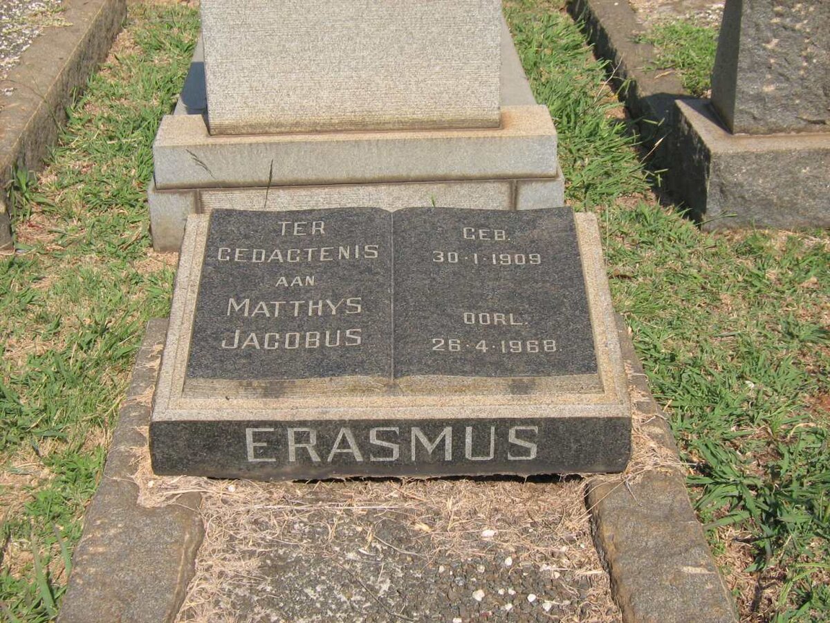 ERASMUS Matthys Jacobus 1909-1968