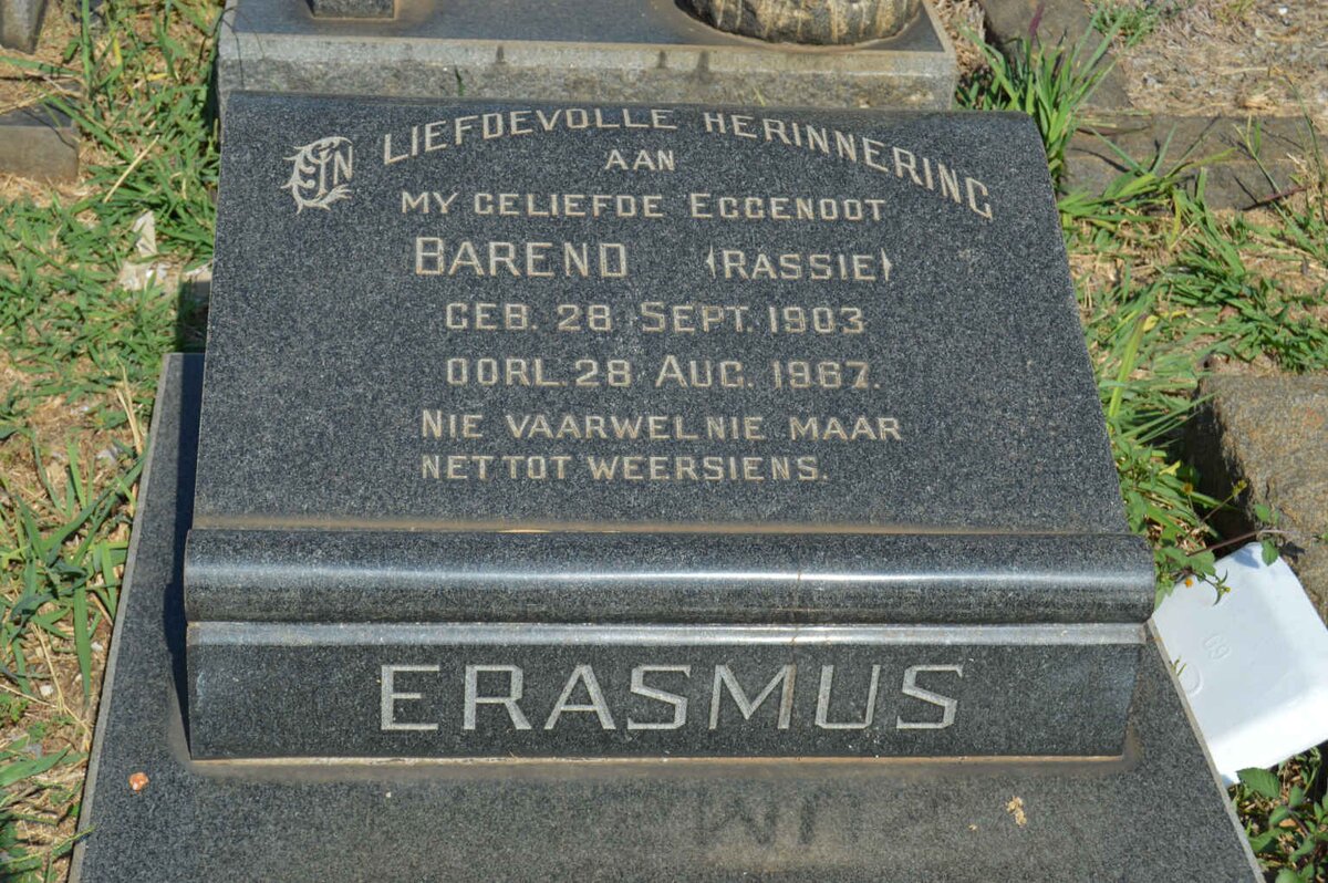ERASMUS Barend 1903-1967