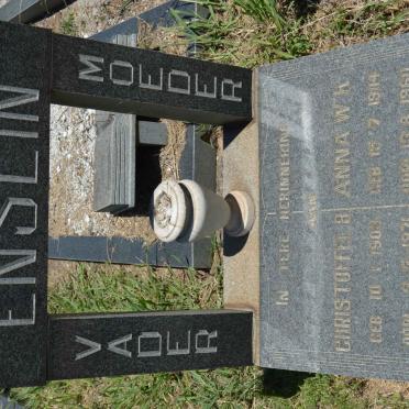 ENSLIN Christoffel B. 1903-1971 &amp; Anna W.K. 1914-1960