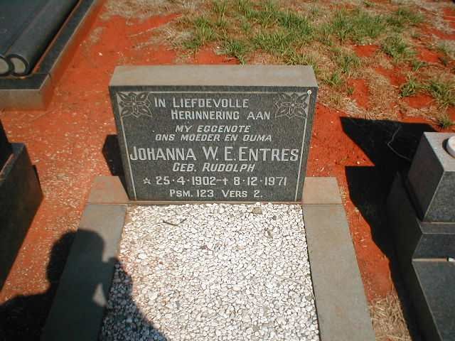 ENTRES Johanna W.E. nee RUDOLPH 1902-1971