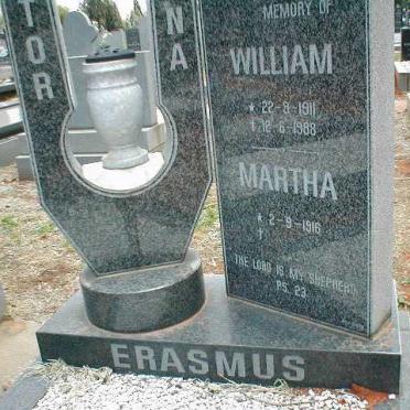 ERASMUS William 1911-1988 &amp; Martha 1916-