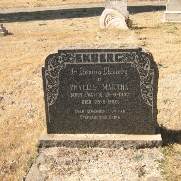 EKBERG Phyllis Martha nee WATTS 1900-1950