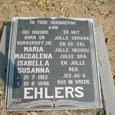 EHLERS Maria Magdalena Isabella Susanna 1913-1996