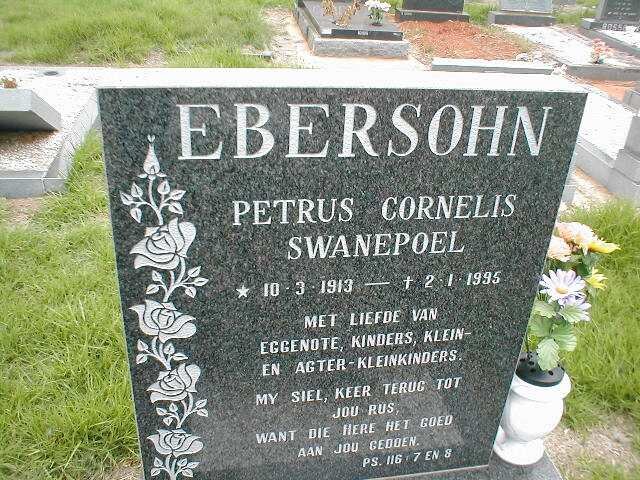 EBERSOHN Petrus Cornelis Swanepoel 1913-1995