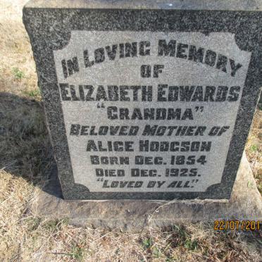EDWARDS Elizabeth 1854-1925