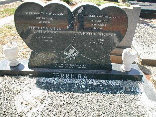 FERREIRA Ignatius Wilhelm 1919-1974 &amp; Stephina Anna Catharina 1918-1984