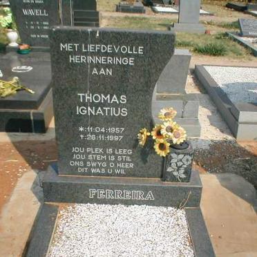 FERREIRA Thomas Ignatius 1957-1997