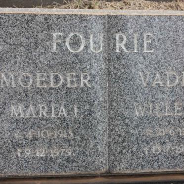 FOURIE Willem J. 1912-1980 &amp; Maria I. 1913-1979