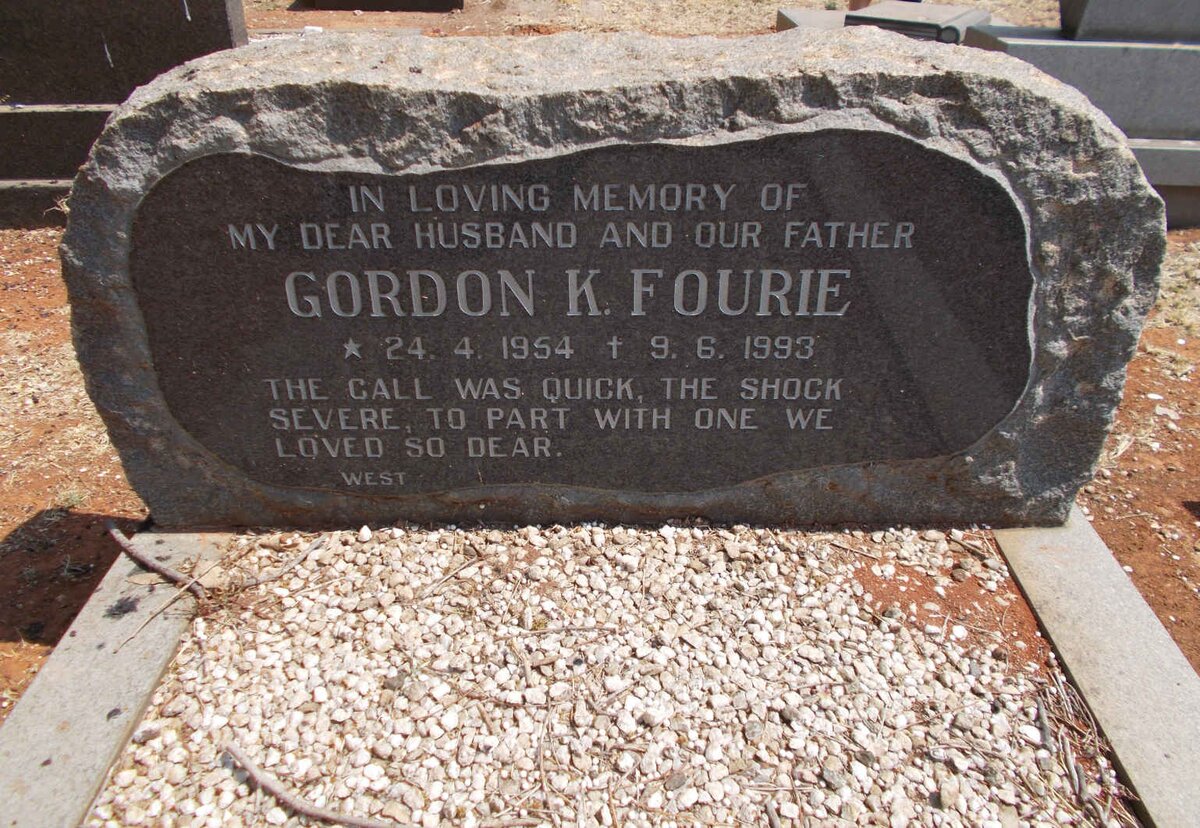 FOURIE Gordon K. 1954-1993