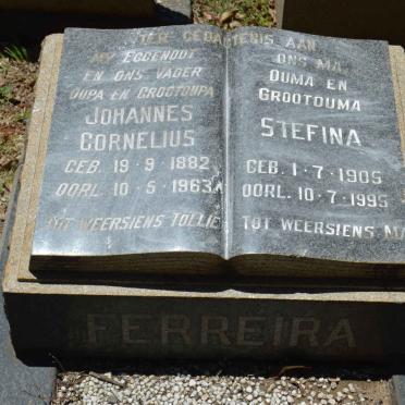 FERREIRA Johannes Cornelius 1882-1963 &amp; Stefina 1905-1995