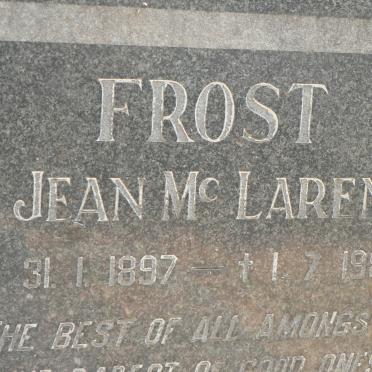 FROST Jean McLaren 1897-1982