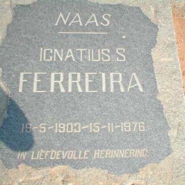 FERREIRA Ignatius S. 1903-1976