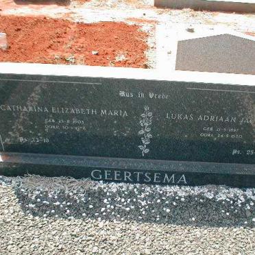 GEERTSEMA Lukas Adriaan Jacobus 1897-1980 &amp; Catharina Elizabeth Maria 1903-1976