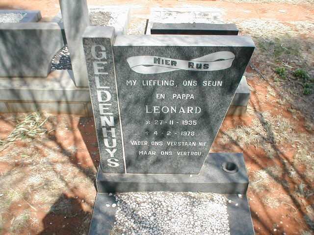 GELDENHUYS Leonard 1935-1978