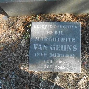GEUNS Sybil Marguerite, van nee BURRUS 1905-2000