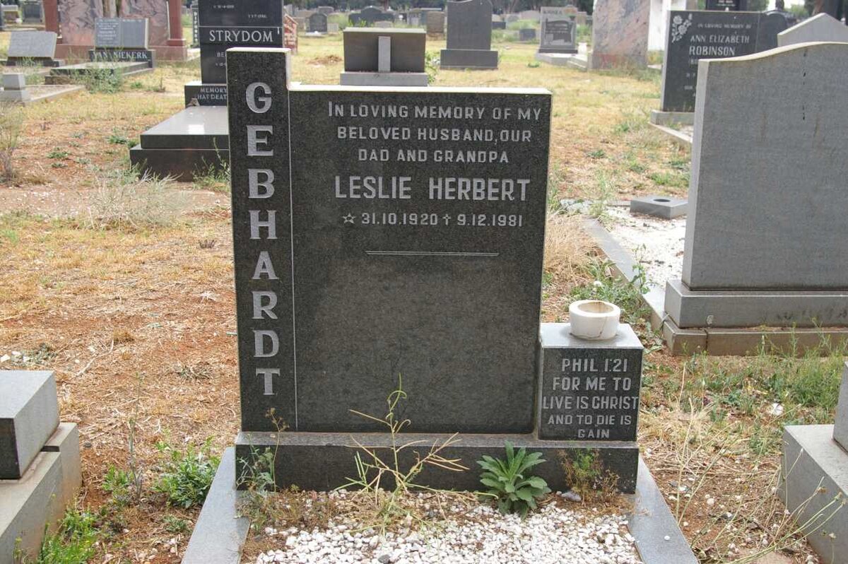 GEBHARDT Leslie Herbert 1920-1981