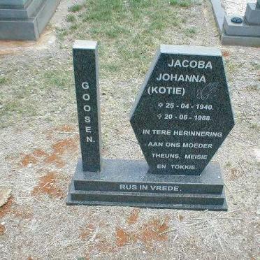 GOOSEN Jacoba Johanna 1940-1988