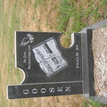 GOOSEN Pienaar 1936-1999 &amp; Fannie 1942-