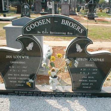 GOOSEN Jan Lodewyk 1967-1997 :: GOOSEN Gideon Josephus 1978-1997