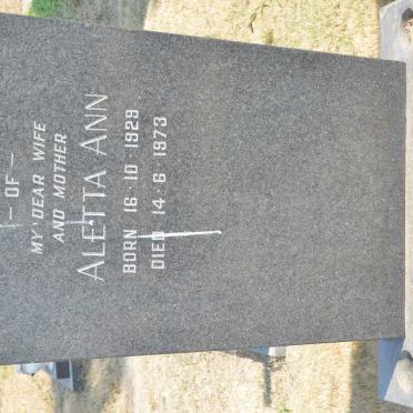 GOLDSWORTHY Aletta Ann 1929-1973