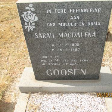 GOOSEN Sarah Magdalena 1909-1987