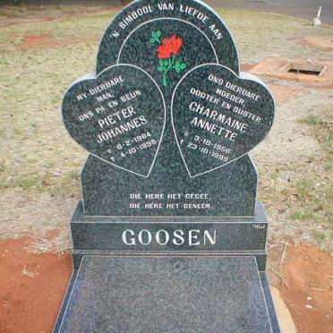 GOOSEN Pieter Johannes 1964-1998 &amp; Charmaine Annette 1956-1999