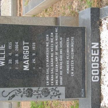 GOOSEN Willie 1935-2004 &amp; Margot 1939-