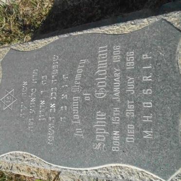 GOLDMAN Sophie 1906-1956