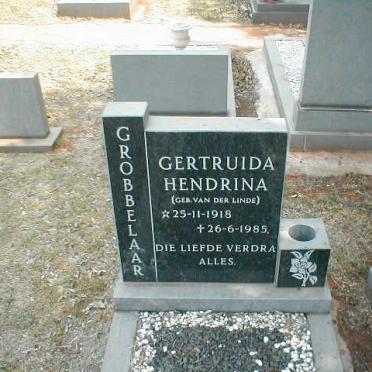 GROBBELAAR Getruida Hendrina nee VAN DER LINDE 1918-1985