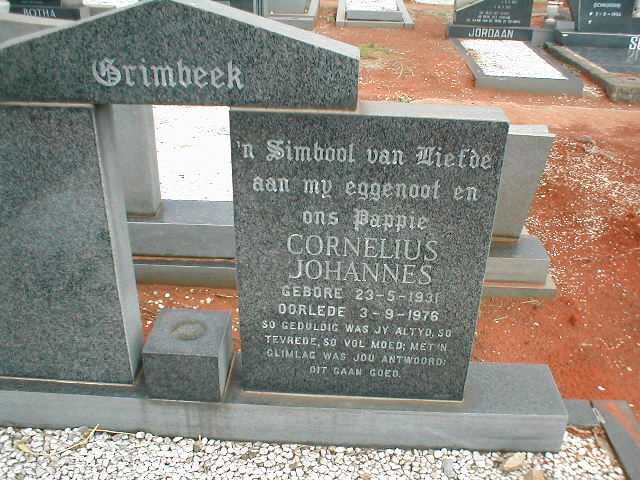 GRIMBEEK Cornelius Johannes 1931-1976