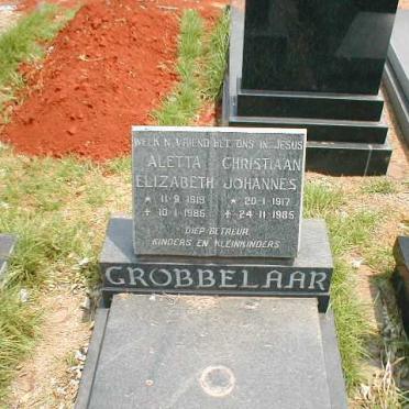 GROBBELAAR Christiaan Johannes 1917-1985 &amp; Aletta Elizabeth 1919-1985