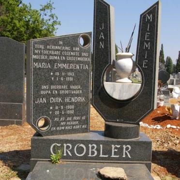 GROBLER Jan Dirk Hendrik 1908-1992 &amp; Maria Emmerentia 1913-1991