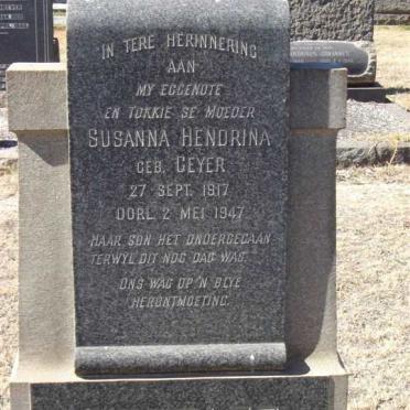 GROBLER Susanna Hendrina nee GEYER 1917-1947