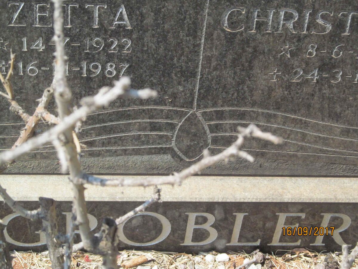 GROBLER Antonie Christoffel 1918-1993 &amp; Eunice Irene Izetta 1922-1987
