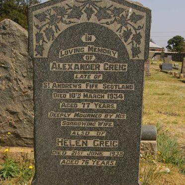 GREIG Alexander -1934 &amp; Helen -1938