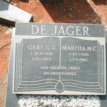 JAGER Gert G.J., de 1925-1976 &amp; Martha M.C. 1926-1985