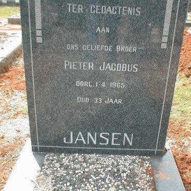 JANSEN Pieter Jacobus  -1965