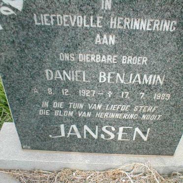 JANSEN Daniel Benjamin 1927-1989