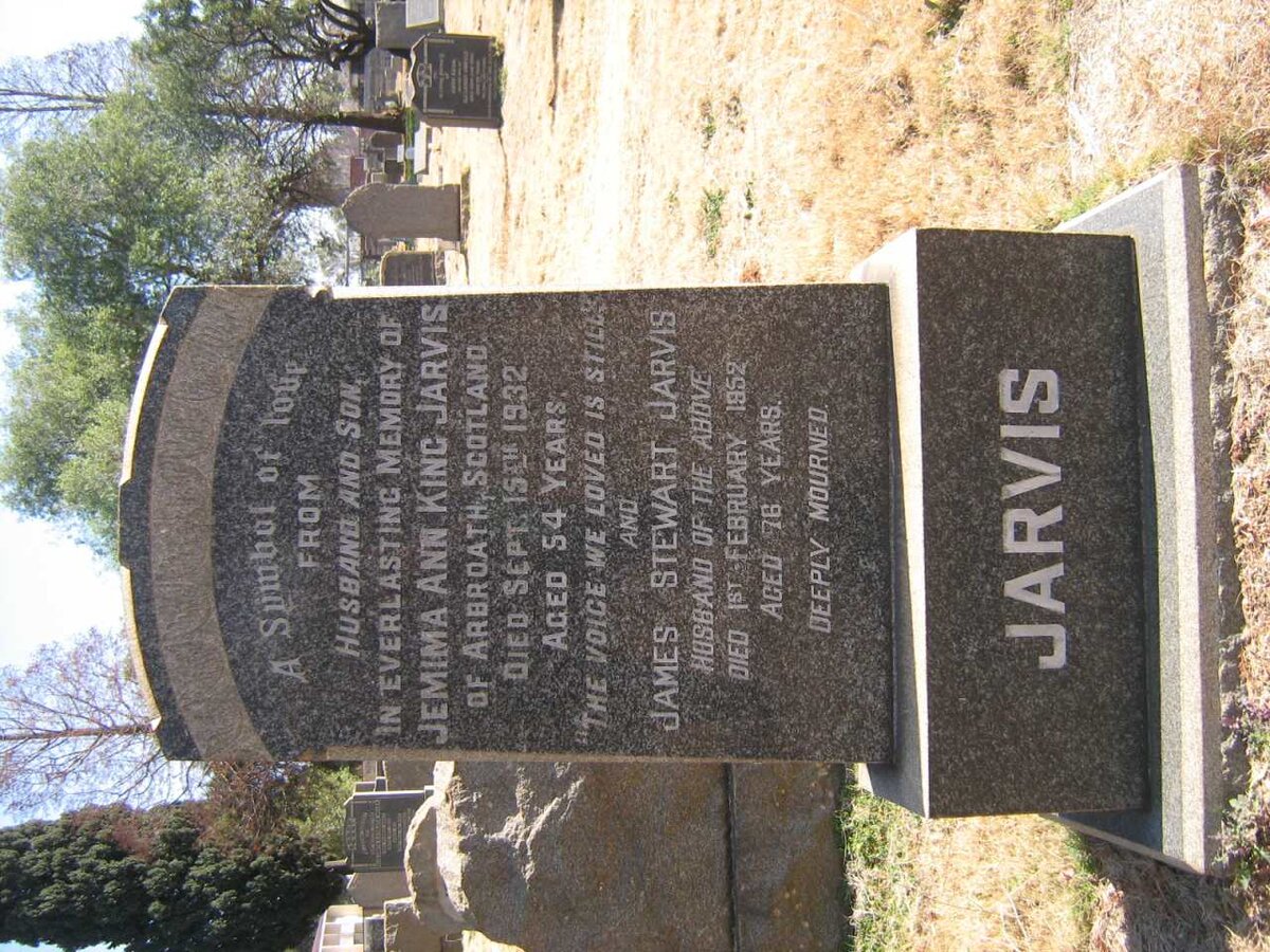 JARVIS James Stewart -1952 &amp; Jemima Ann King -1932