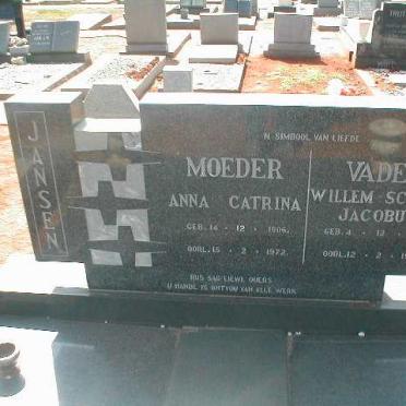 JANSEN Willem Schalk Jacobus 1916-1972 &amp; Anna Catrina 1906-1972