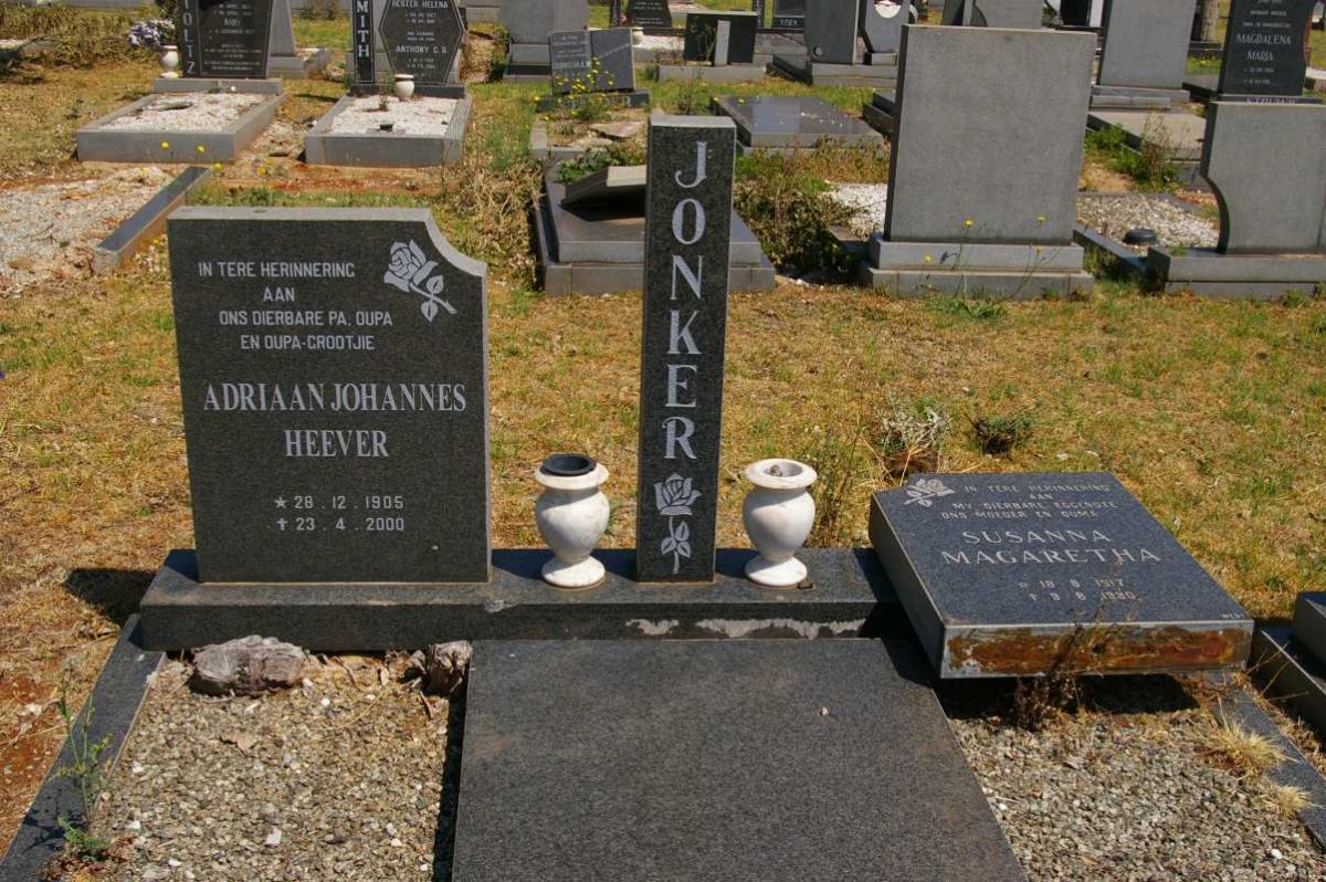 JONKER Adriaan Johannes Heever 1905-2000 &amp; Susanna Magaretha 1917-1990