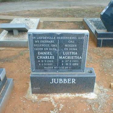 JUBBER Daniel Charles 1928-1987 &amp; Luitha Magrietha 1930-1999