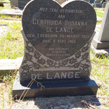 LANGE Gertruida Susanna, de nee EBERSOHN 1922-1959