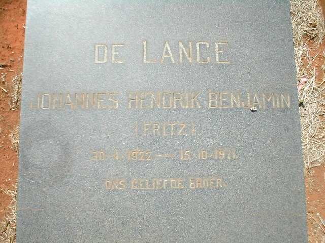 LANGE Johannes Hendrik Benjamin, de 1922-1971