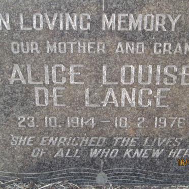 LANGE Alice Louise, de 1914-1976