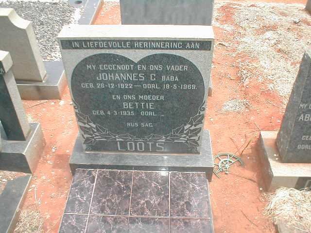 LOOTS Johannes C. 1922-1969 &amp; Bettie 1935 -