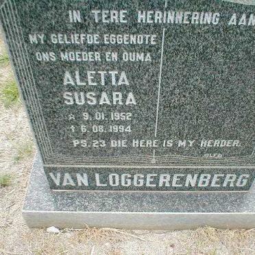 LOGGERENBERG Aletta Susanna, van 1952-1994