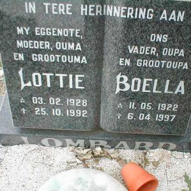 LOMBARD Boella 1922-1997 &amp; Lottie 1928-1992