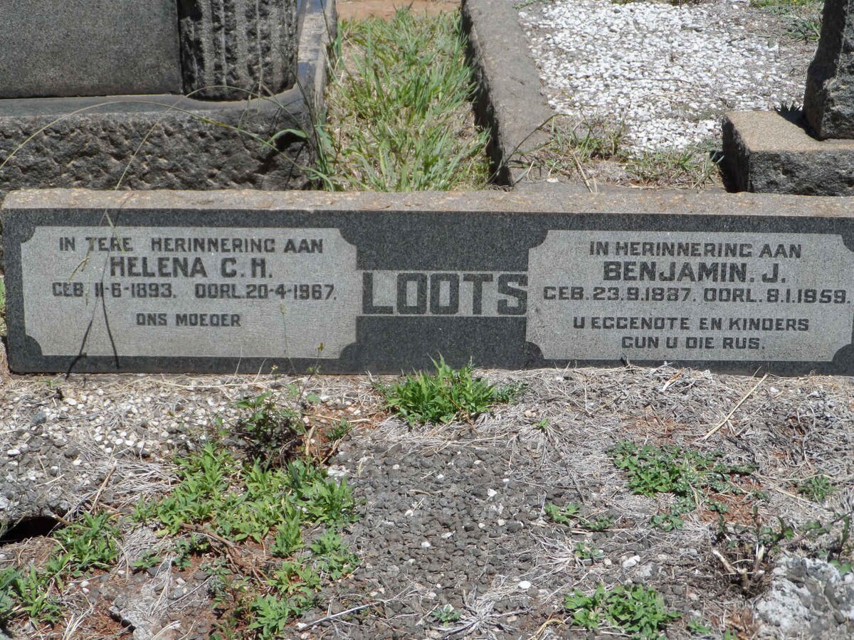 LOOTS Benjamin J. 1887-1959 &amp; Helena C.H. 1893-1967