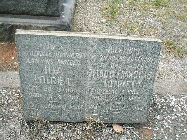 LOTRIET Petrus Francois 1880-1947 &amp; Ida 1886-1962